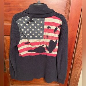 Vintage Denim & Supply Ralph Lauren Navy Sweater with American Flag Design